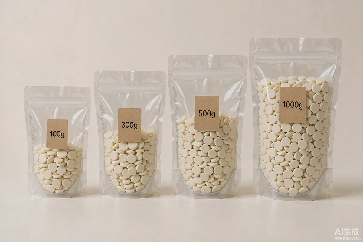 BeauTome B1 salon hard wax beans in 100g, 300g, 500g and 1000g unlabeled packs