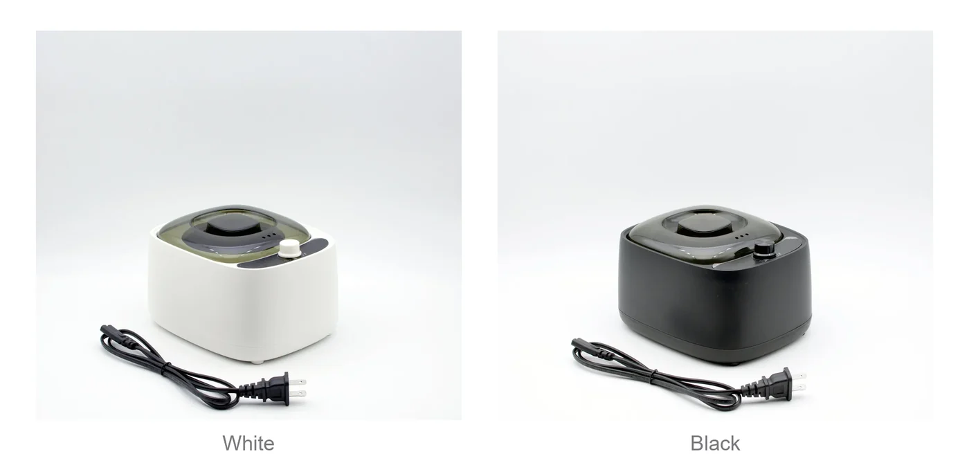 BeauTome BWW5K wax heater color options: white and black 450 ml rotary knob units side by side