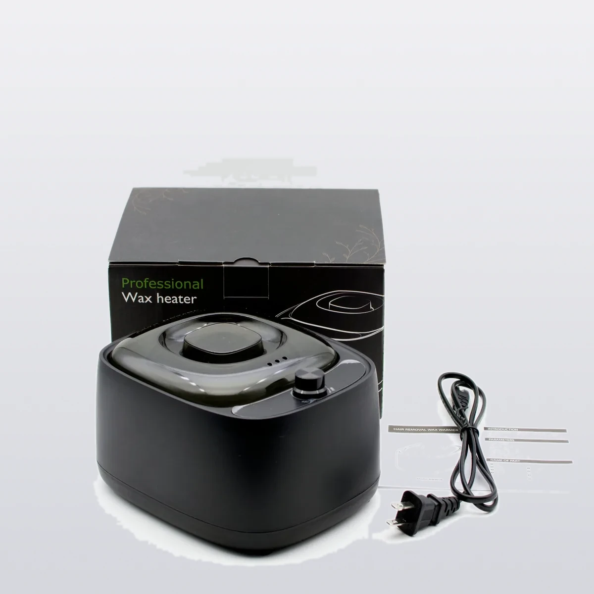 BeauTome BWW5K wax heater kit in black with power cable and accessories