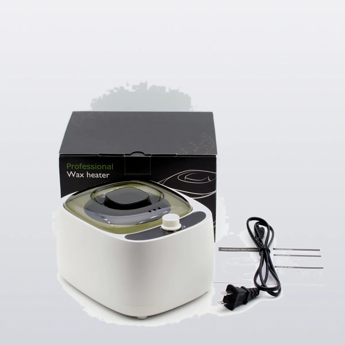 BeauTome BWW5K wax heater kit in white — heater unit with power cable and accessories
