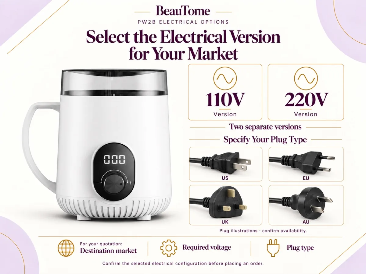 Choose the electrical version for your market