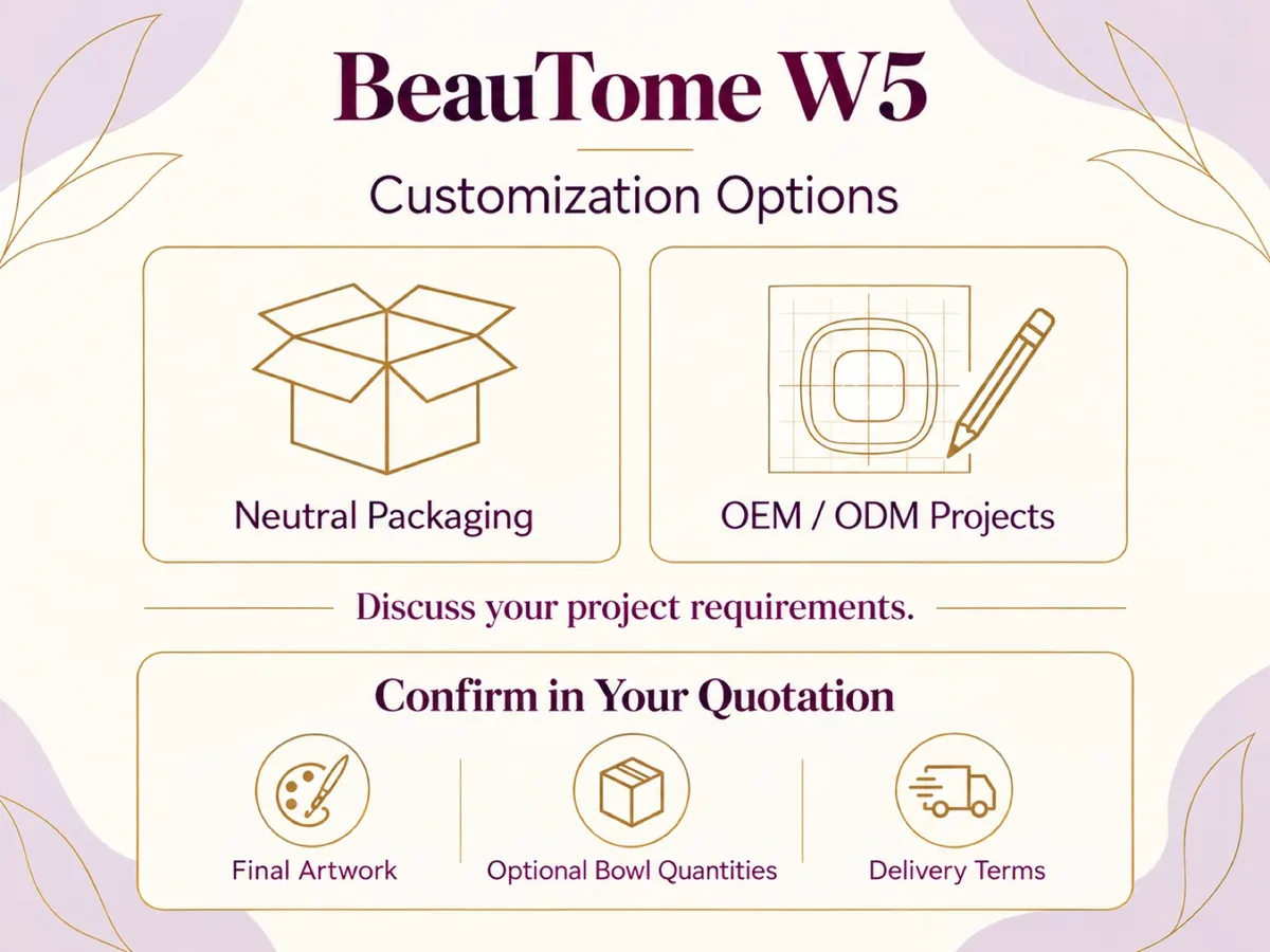 W5 customization, neutral packaging and OEM ODM project requirements