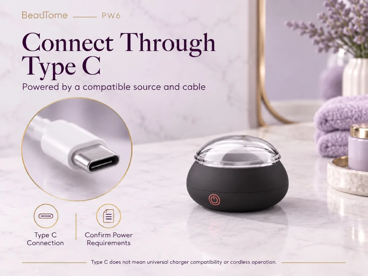Connect to a compatible Type C power source