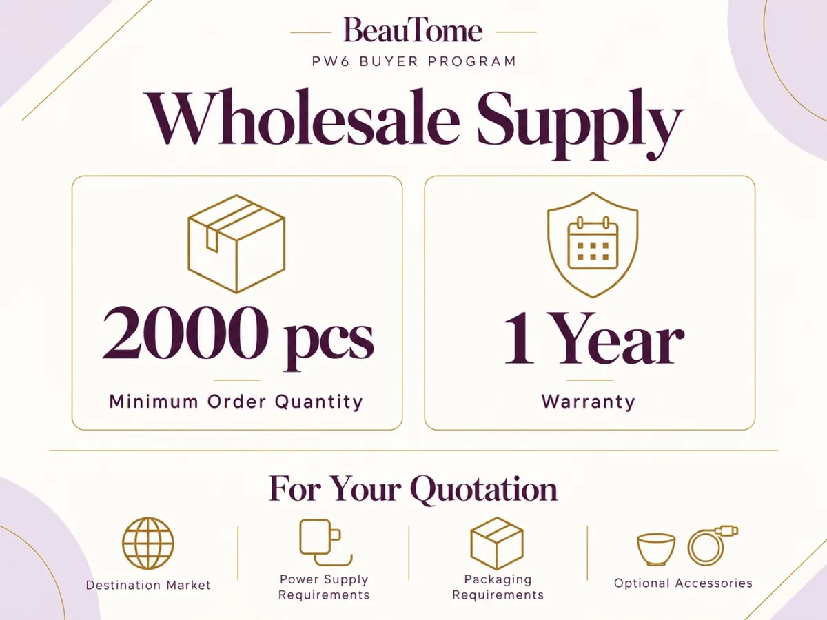 PW6 wholesale supply: MOQ 2000 pcs and 1-year warranty