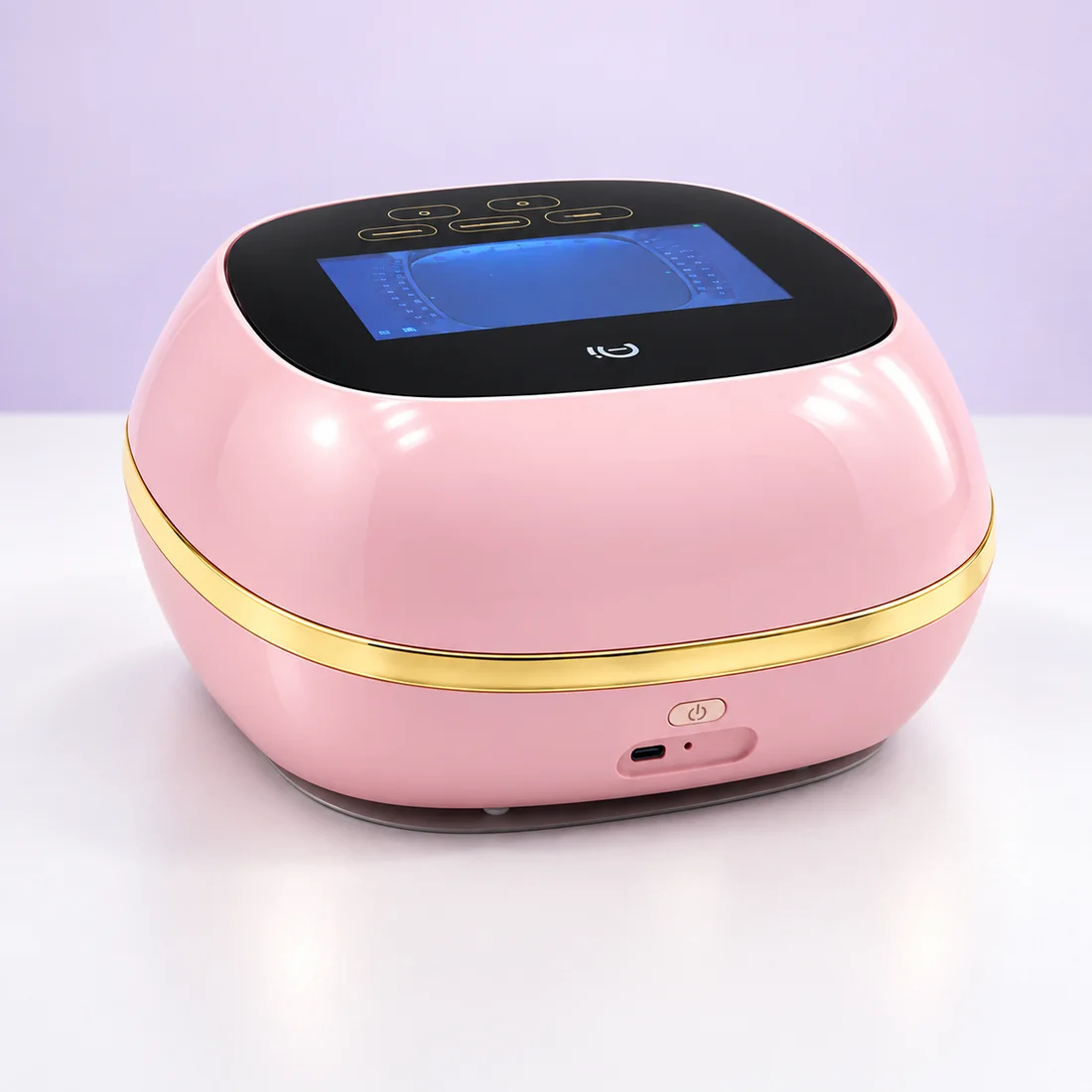 AI Smart Nail Lamp V2 top view — 5.5-inch HD touchscreen with 29-language interface